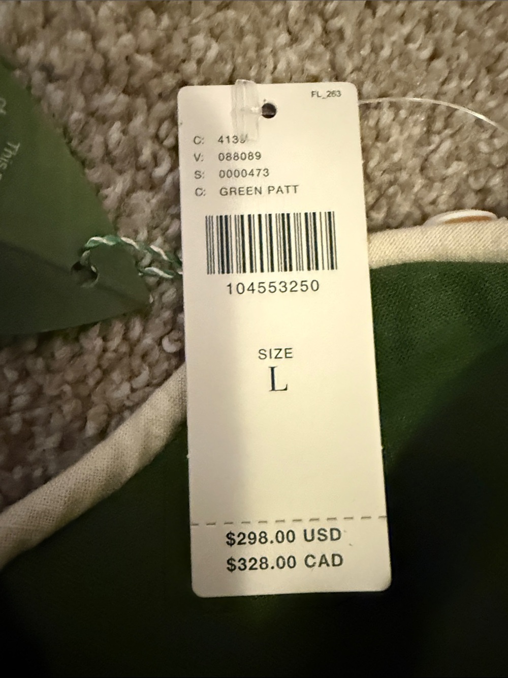 NWT, FARM Rio Anthropologie Green Wavy Linen Halter Mini Dress L originally $298 - Picture 7 of 9